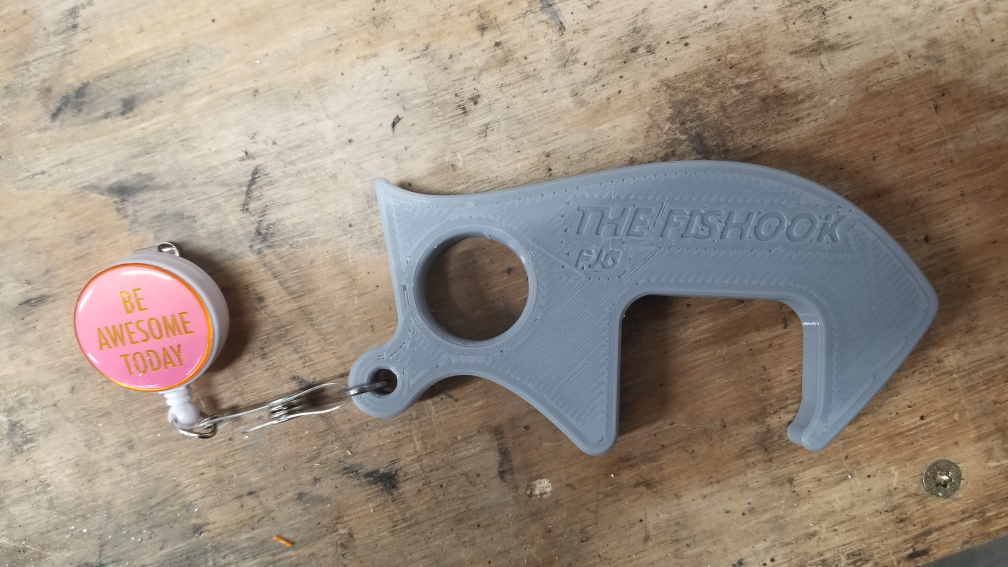 COVID-19 Prevention Door Opener Tool, "The Fish Hook"