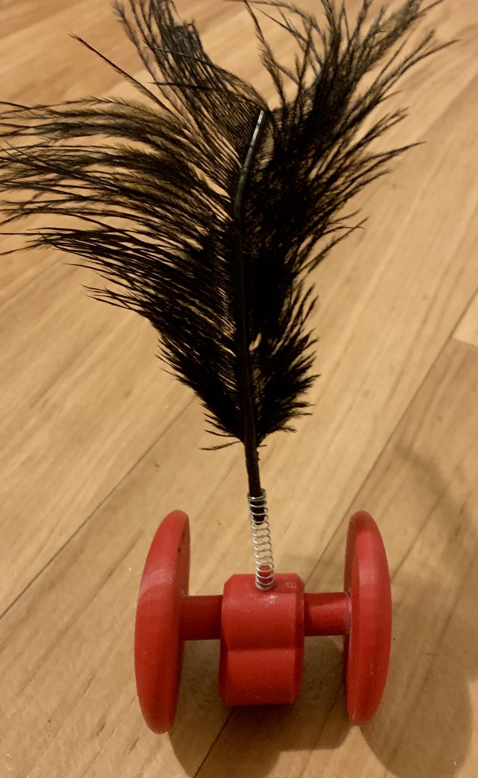 Rolling Feather Cat Toy