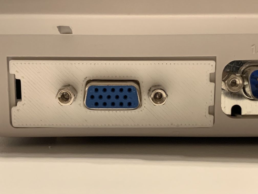 Amiga 1200 expansion port trapdoor with VGA cut-out