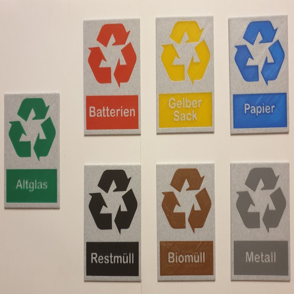 Recycling Symbole für Abfallbehälter