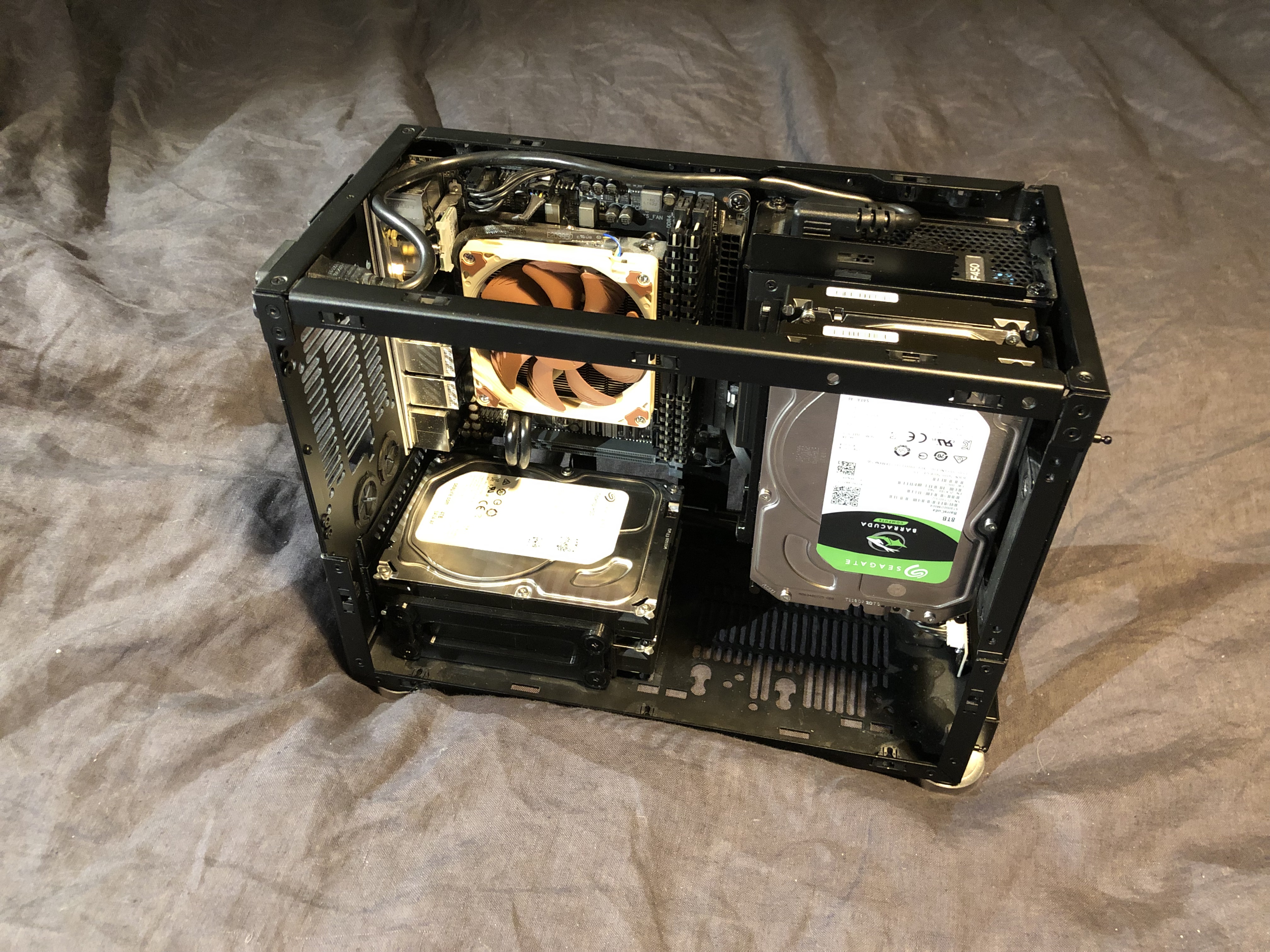 NCase M1 3.5in hard drive mounts