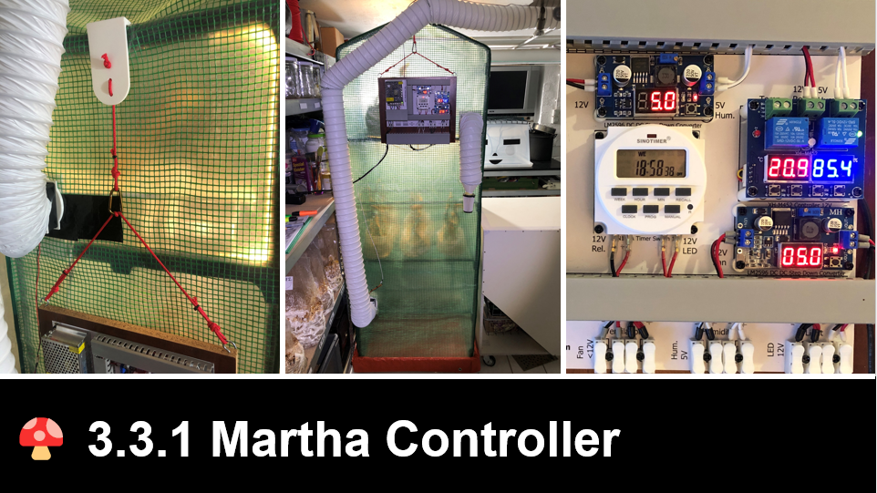 3.3.1 Controller with Relays, Sensor and HMI for indoors grow tent (martha) for mushrooms (plants also possible)
