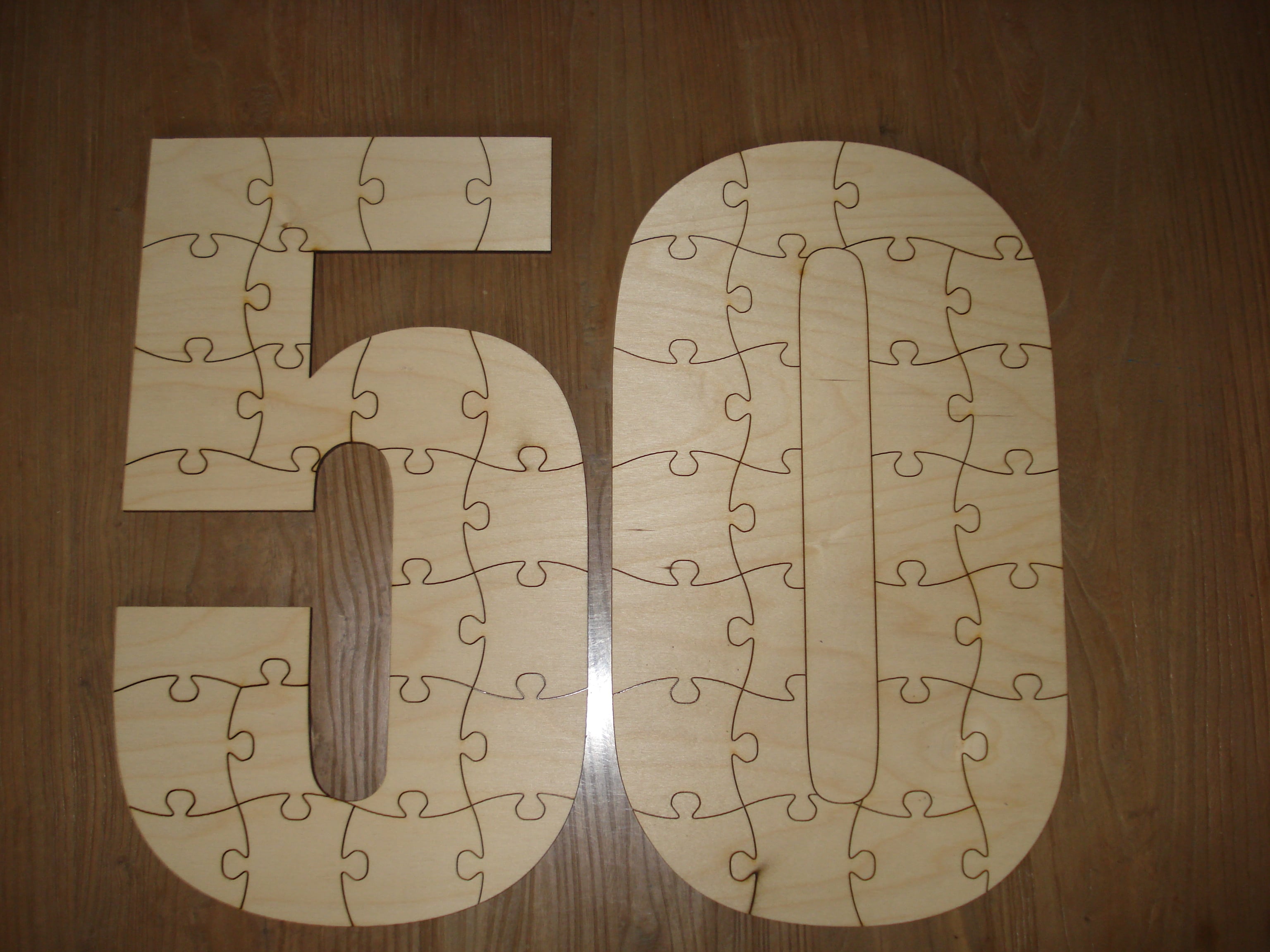 lasercut 50th birthday puzzle