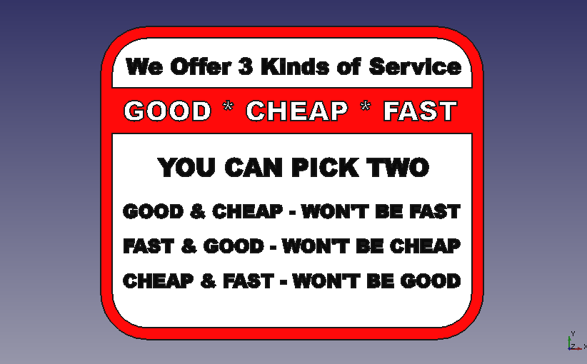 Good-Fast-Cheap Sign Plaque