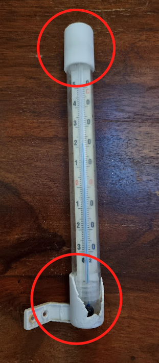 Outside thermometer holder with cap