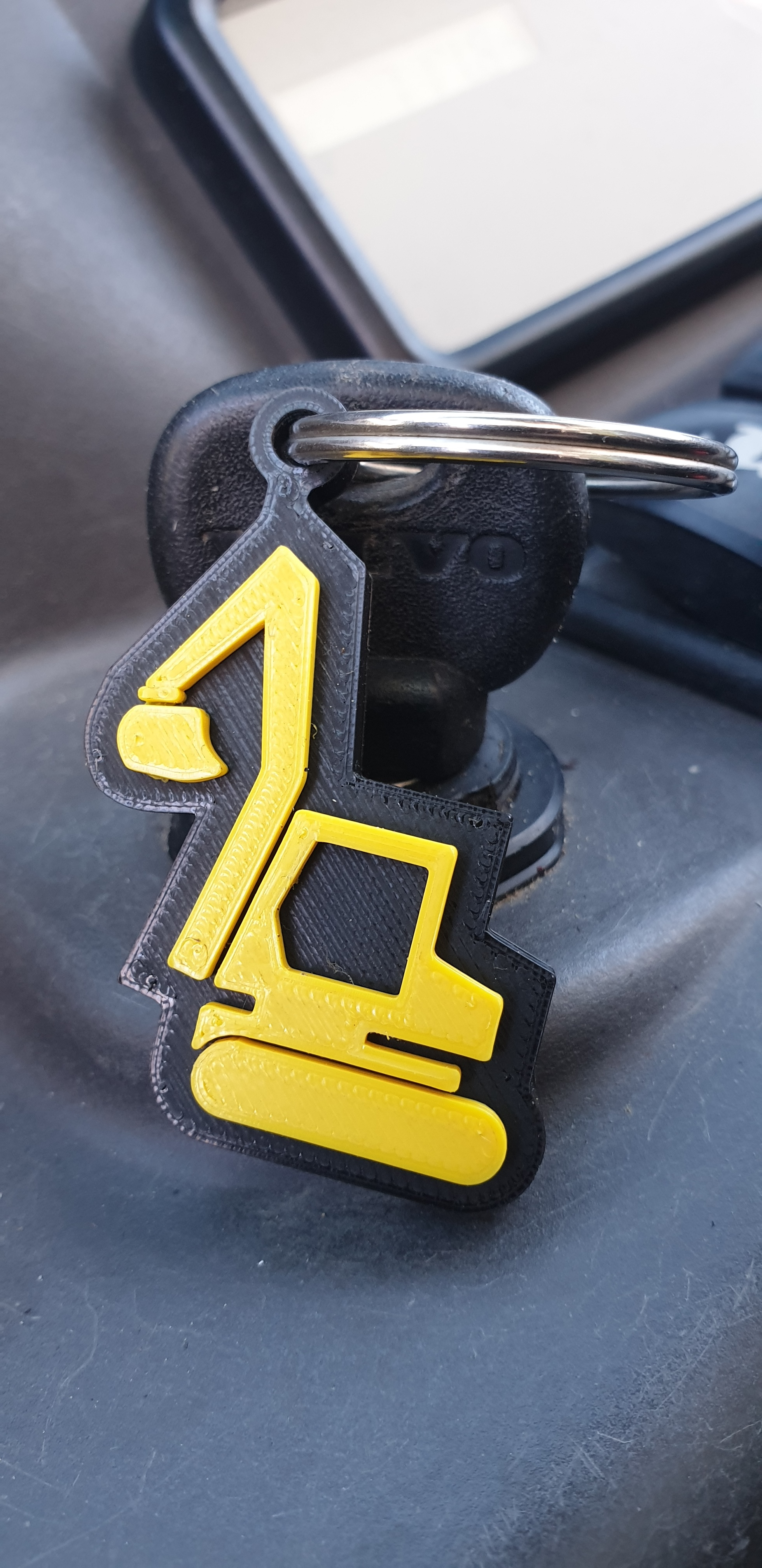 Bagger Excavator Keychain