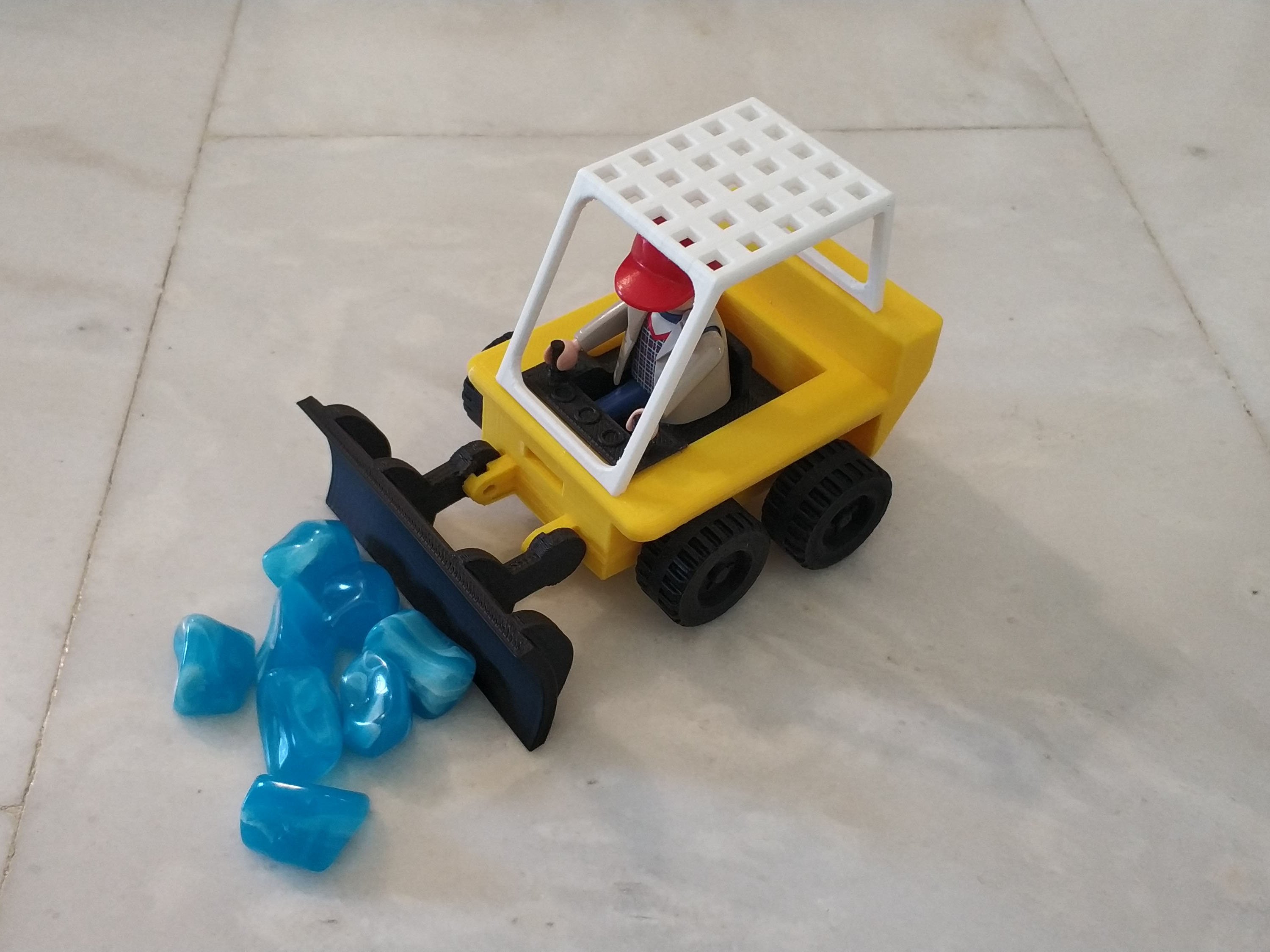Bulldozer push blade tool for Playmobil forklift