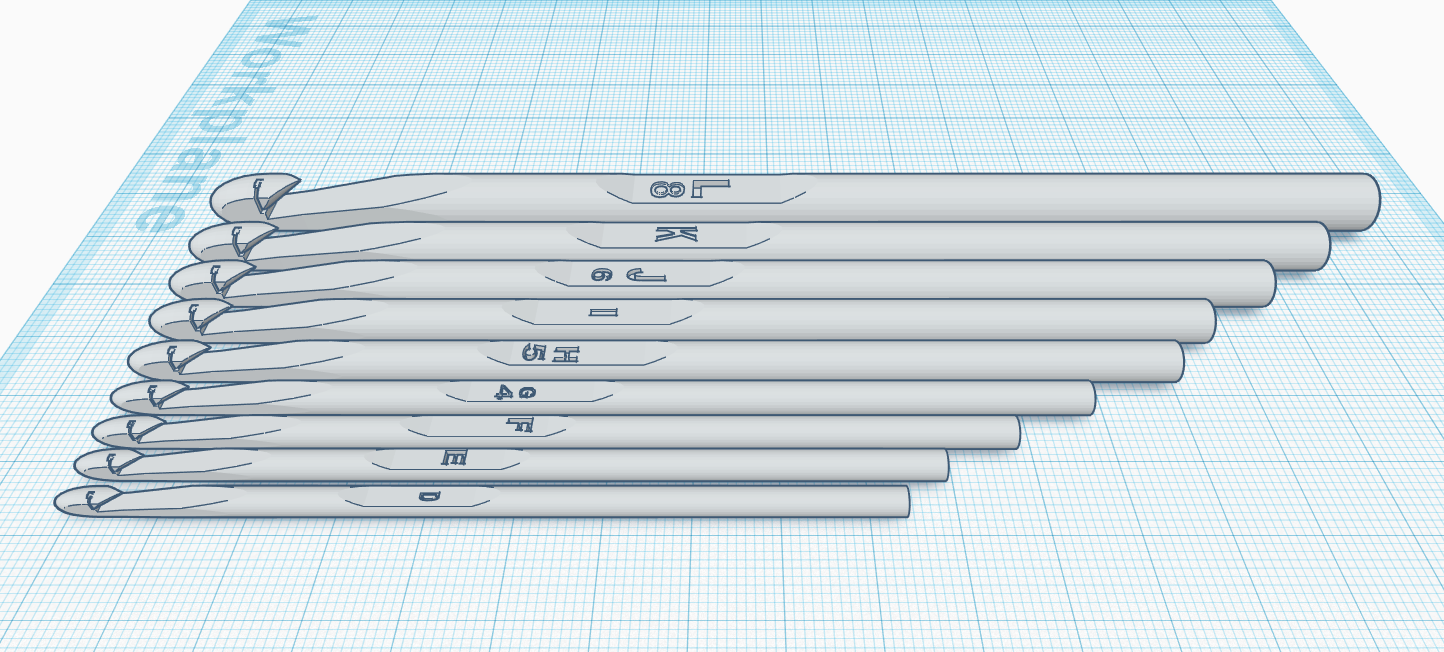 D, E, F, G, H, I, J, K, L and Crochet Hooks