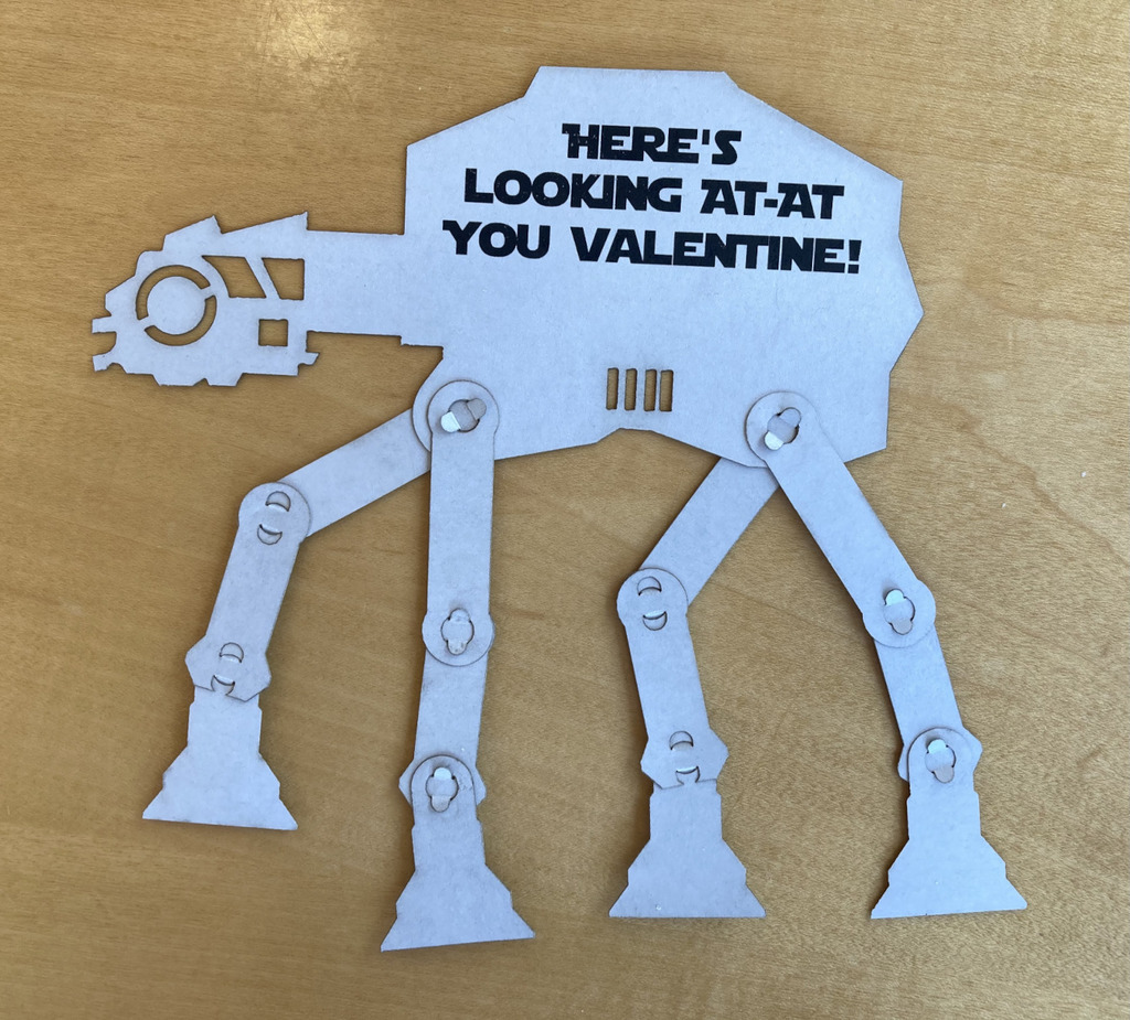 Articulated laser-cut AT-AT card 