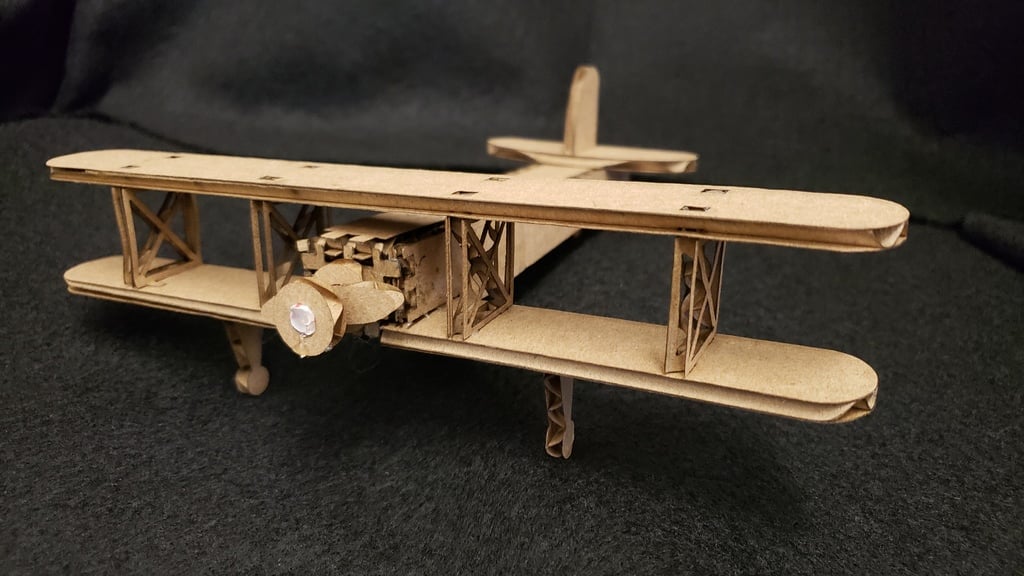 Laser Cut Cardboard Bi-Plane