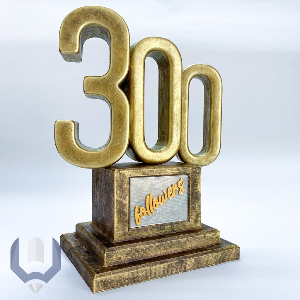 300 followers trophy