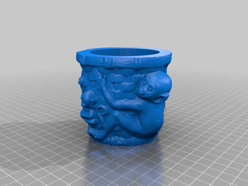 Flower pot (Vase) _ Monkey