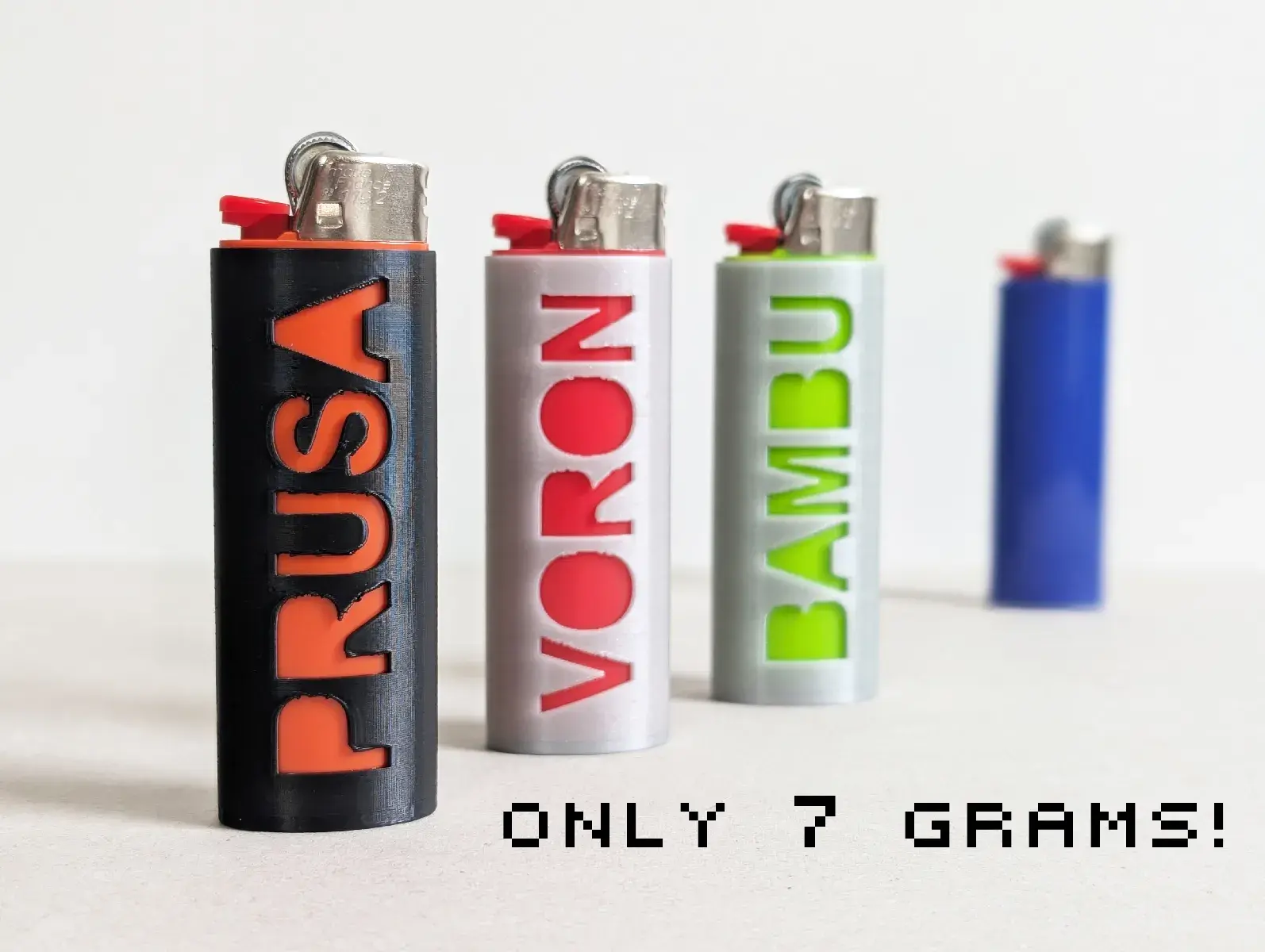 BIC Lighter Sleeves PRUSA / VORON / BAMBU | with Break-out-support & 7 grams only!