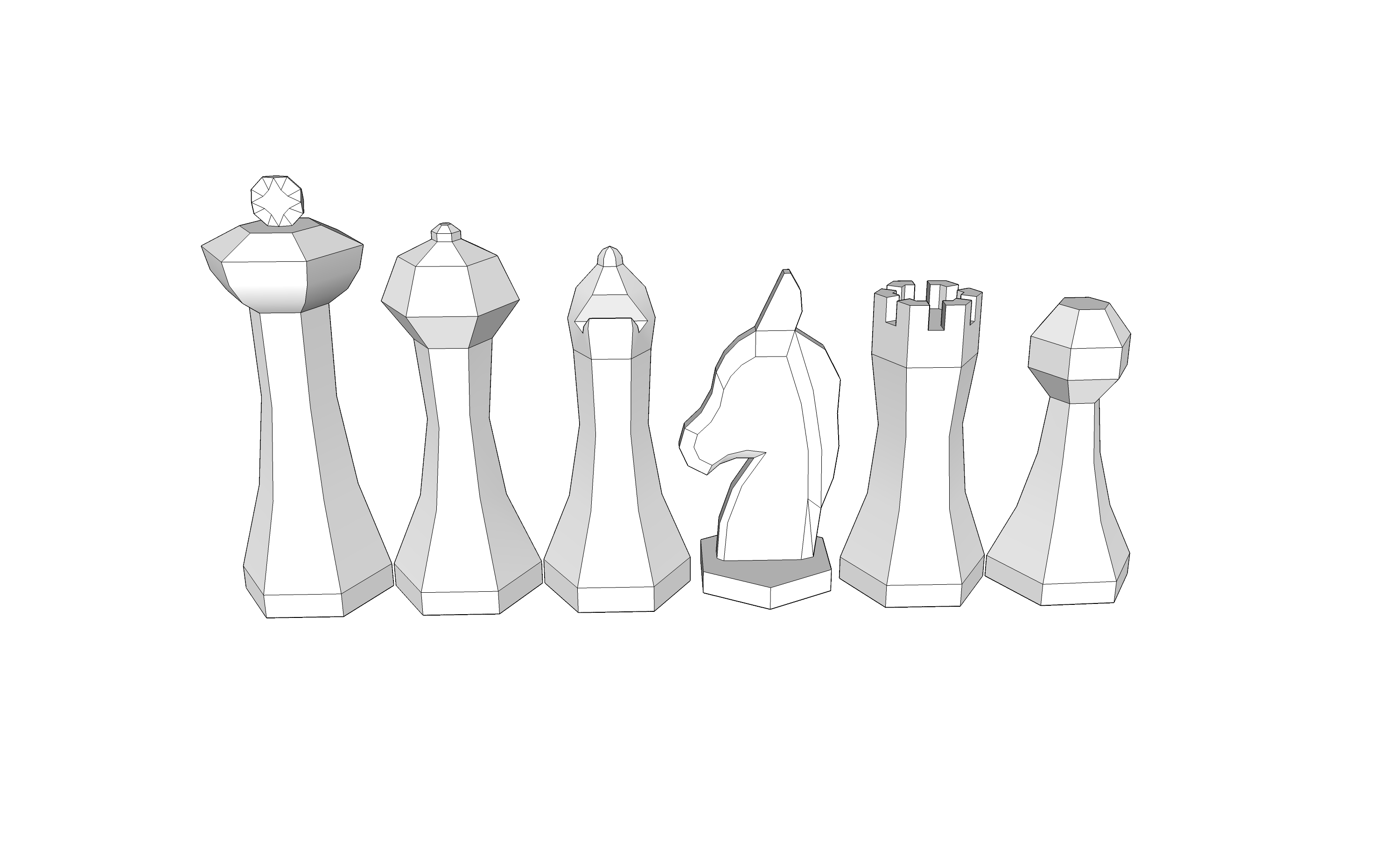 Low Poly Magnetic Chess Set