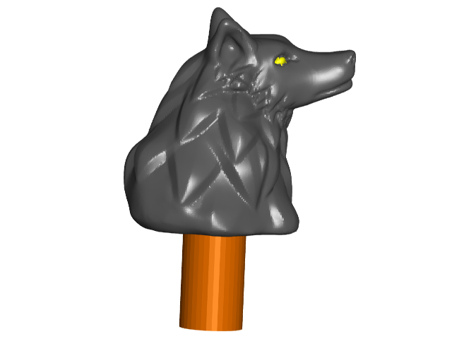 Stylized Wolf Topper ($7 Cane/Walking Hiking Sticks)