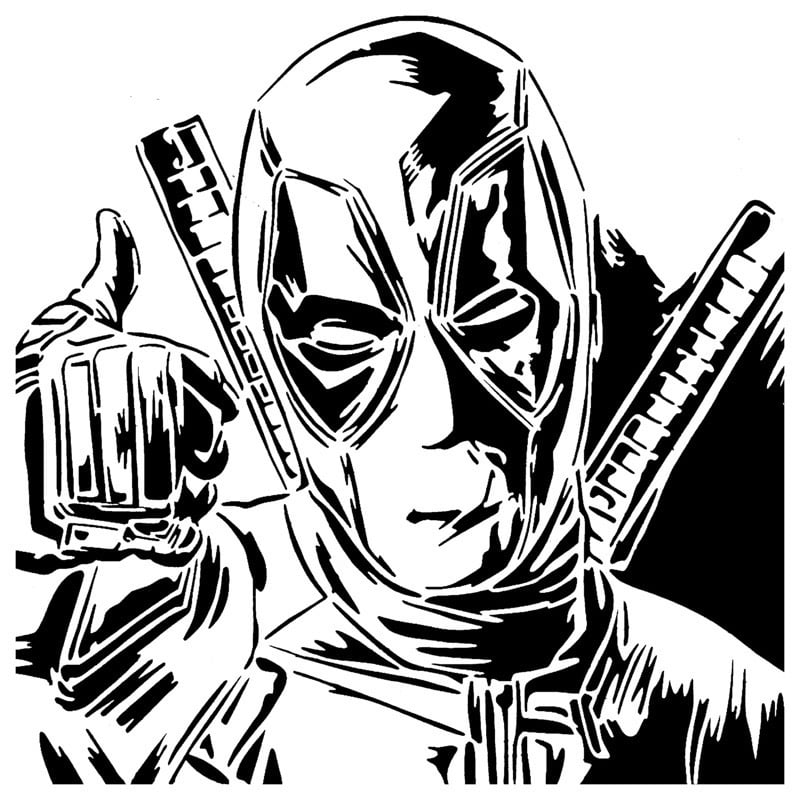 Deadpool stencil 14