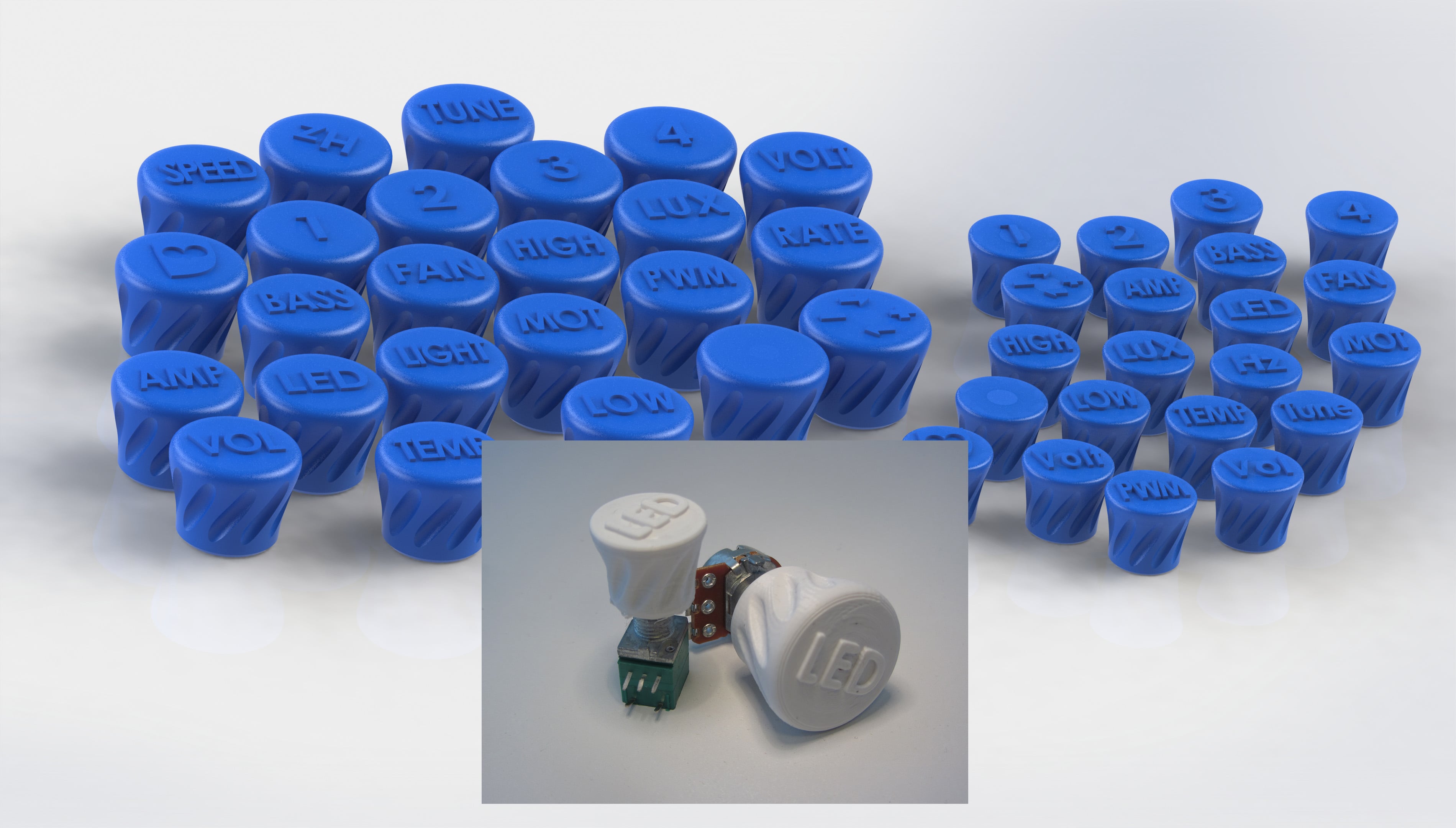 Custom Text Potentiometer / Rotary Encoder Knob
