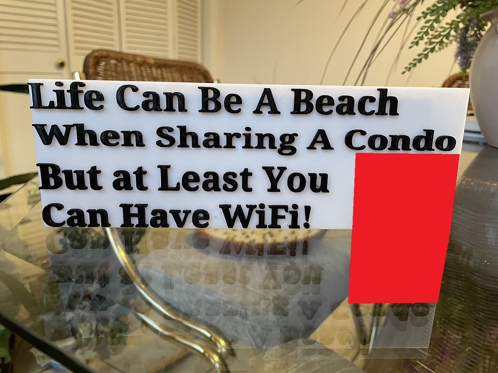 Beach Condo WiFi Sign