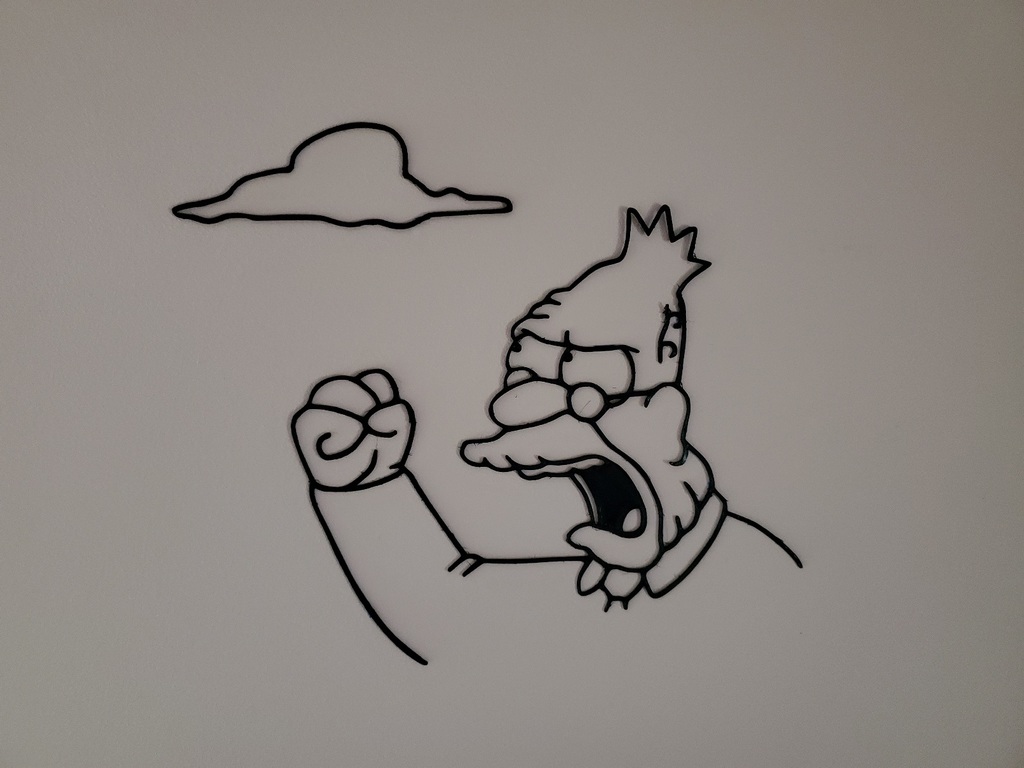 Old Man Yells At Cloud - Simpsons Wall Art