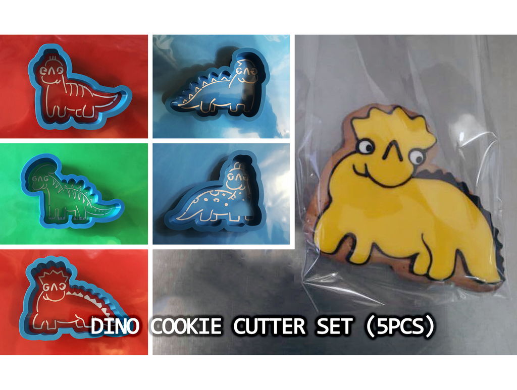 Dinosaur (dino) cookie cutter set 5pcs