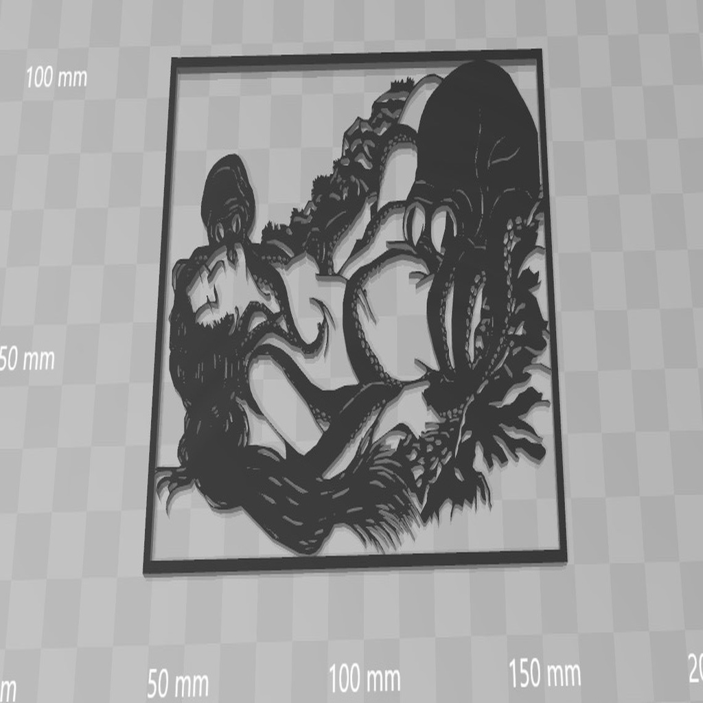 Stencil：Ukiyo-e＿octopus＆woman