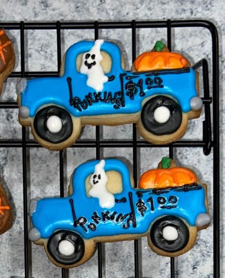 Truck with Large Pumpkin Cookie Cutters Large and Small