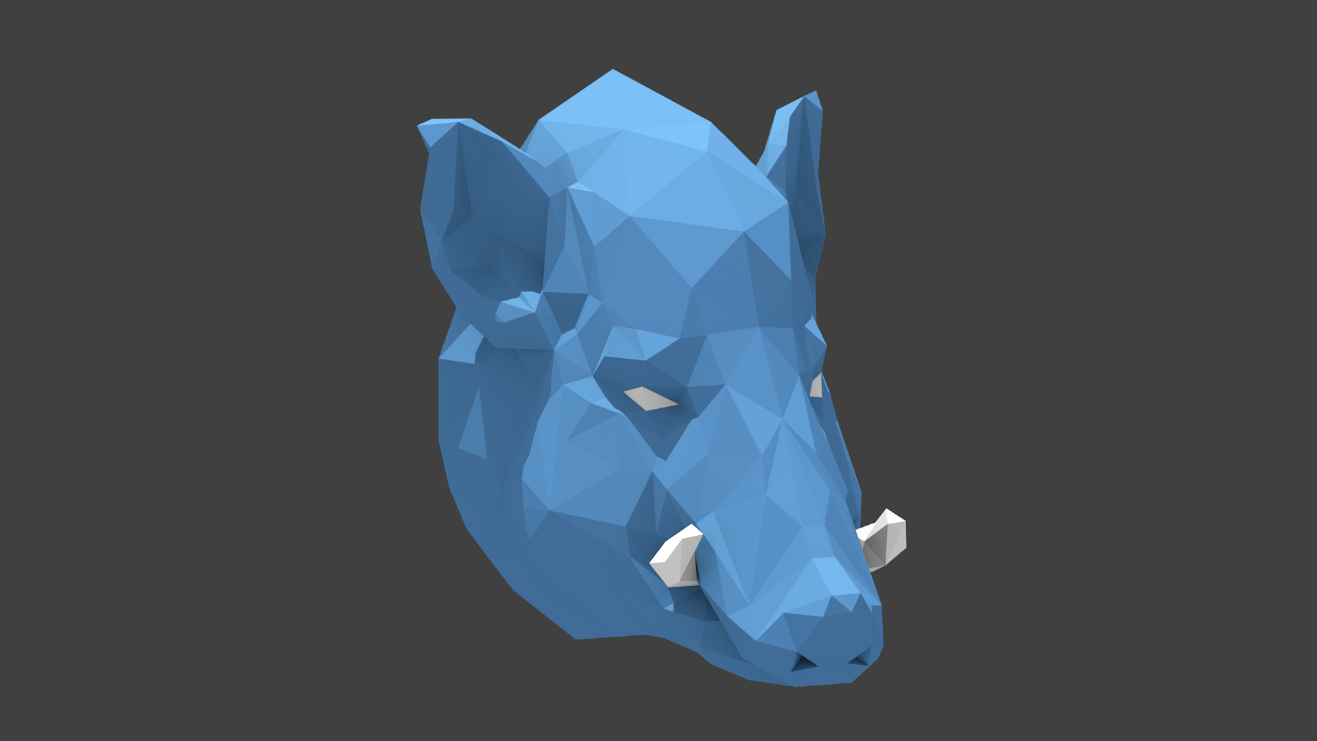 Low Poly Boar Head Mount