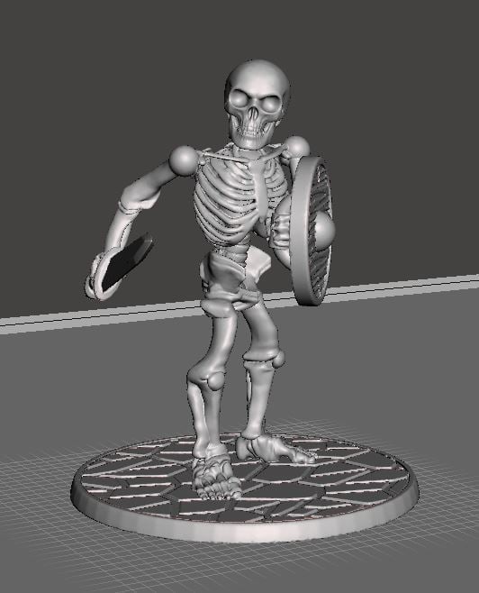 28mm Skeleton Warrior with Short Sword and Shield
