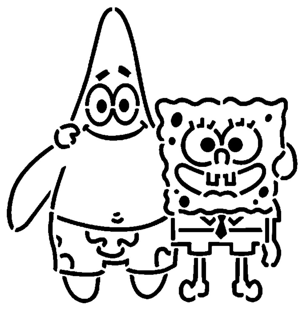 Sponge Bob and Patrick stencil