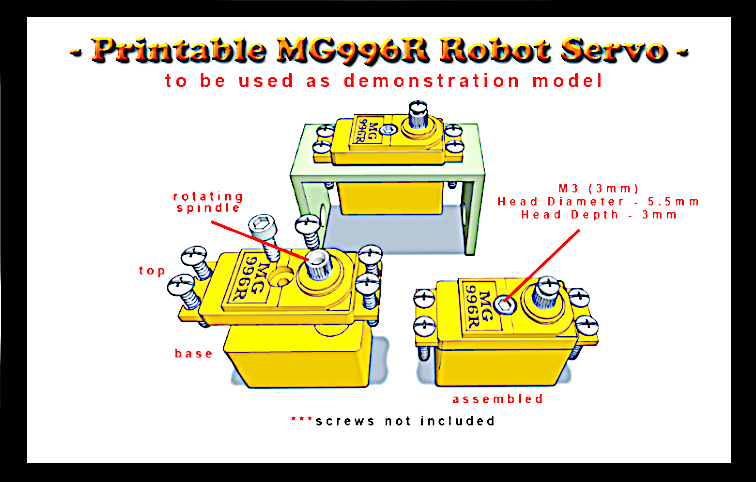 Printable MG996R Robot Servo