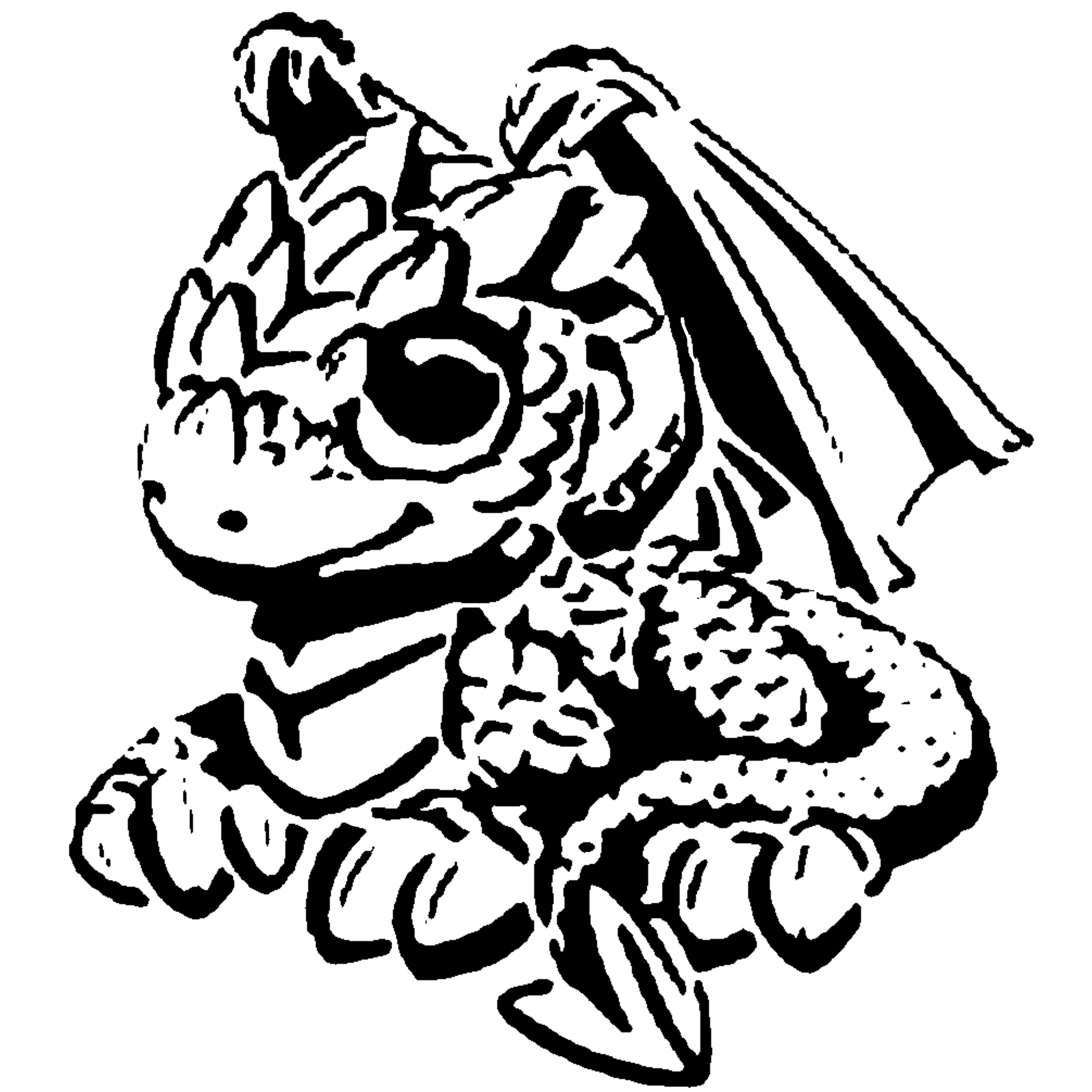 Cute Dragon stencil