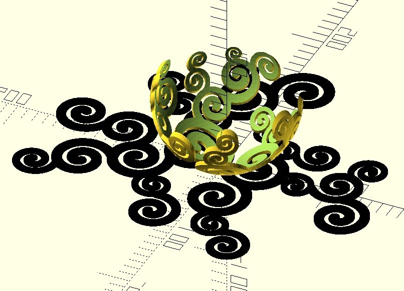 Stereographic Foliage scroll