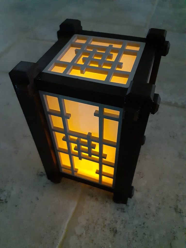 Shoji Lamp with LED Candle or Ikea Puck Light