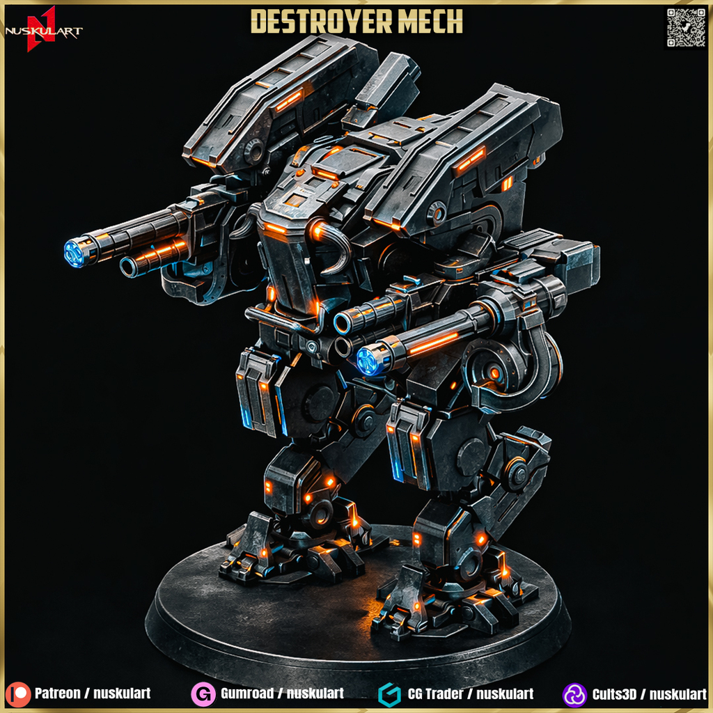 Destroyer Mech Mech Collection 1/48 Scale STL