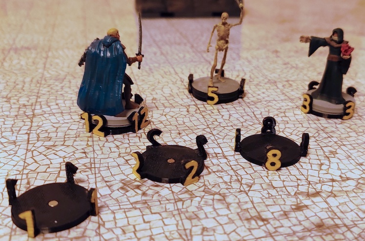 Number Token Tag Bases for tabletop miniatures