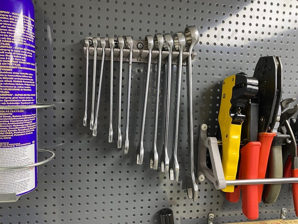 Wrench holder for pegboard