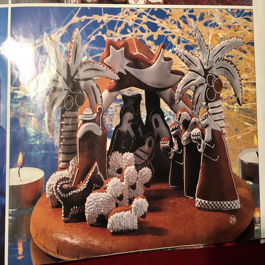 Christmas nativity scene made from gingerbread - cookie cutter