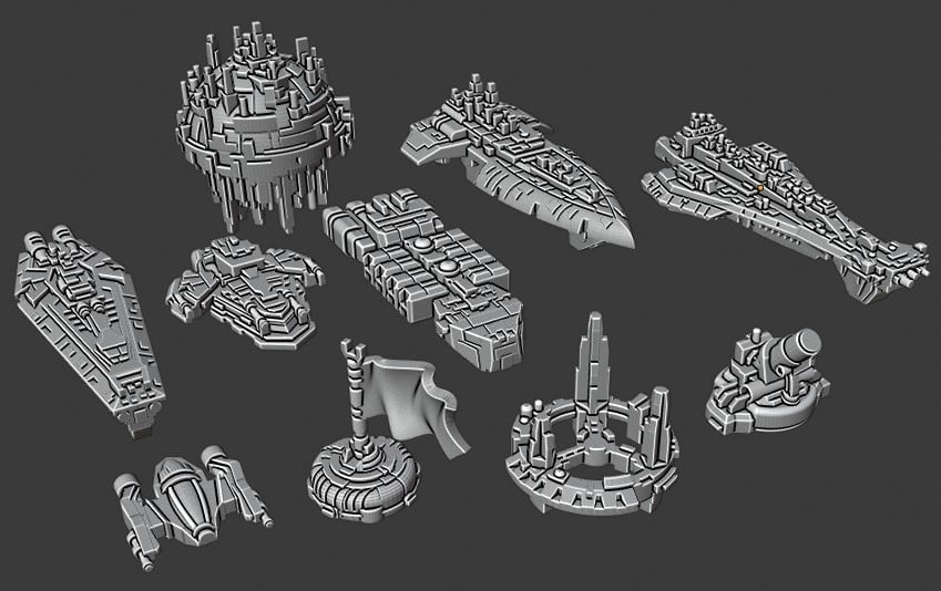 Twilight Imperium 4 ship models