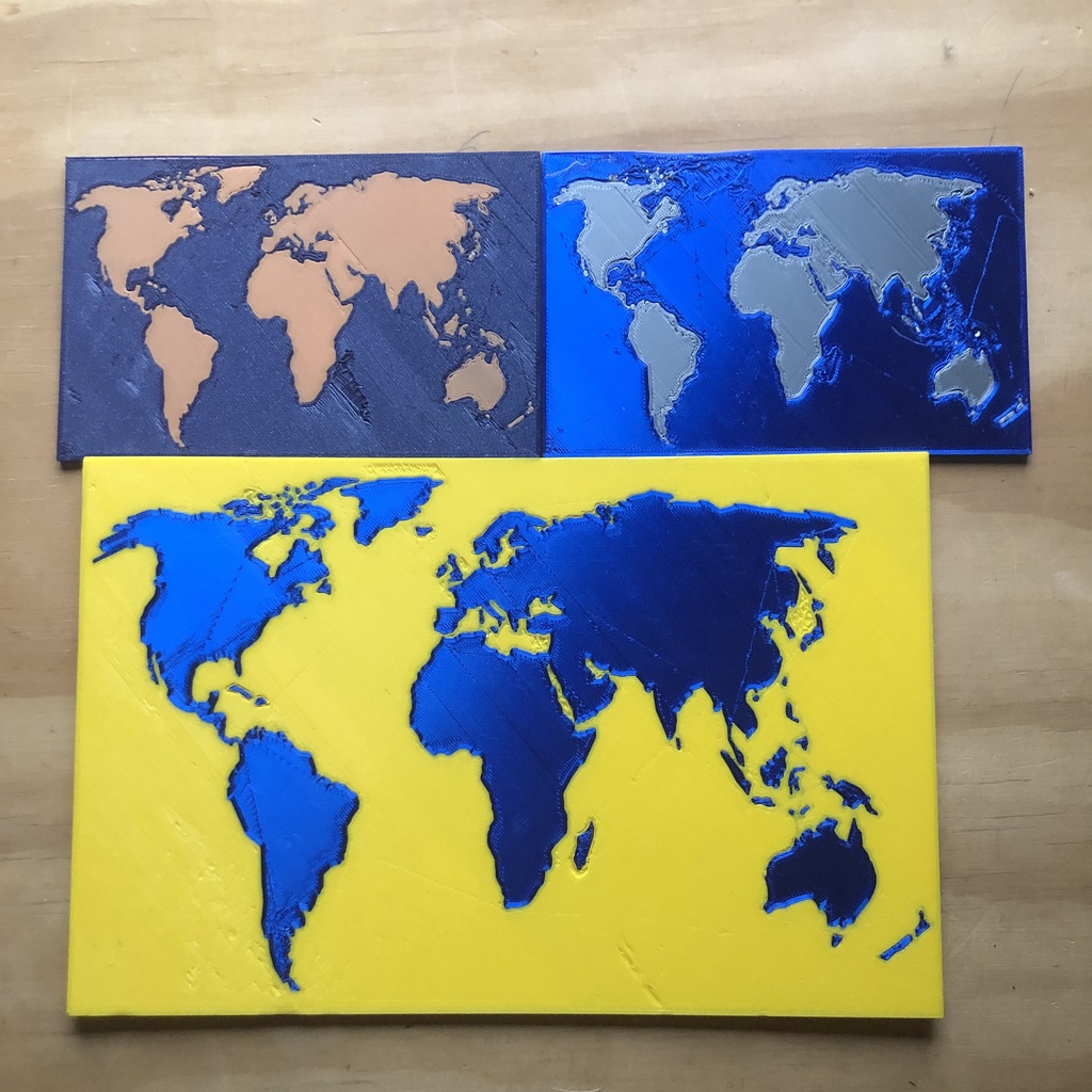 2 Color 1 Extruder World Map