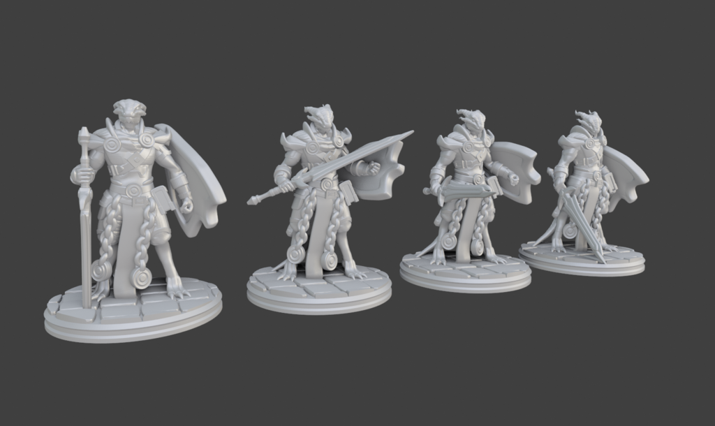 (Remix) Dragonborn Paladin Miniature (Better supports and extra poses)