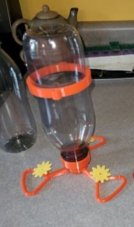 Snapple Bottle Hummingbird feeder with hanger