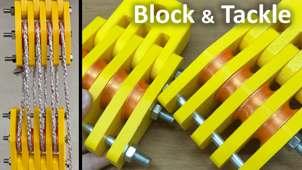 3D Printed High Strength Pulley System (Block and Tackle)