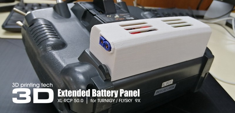 Extended battery panel for Turnigy 9X and Flysky 9X
