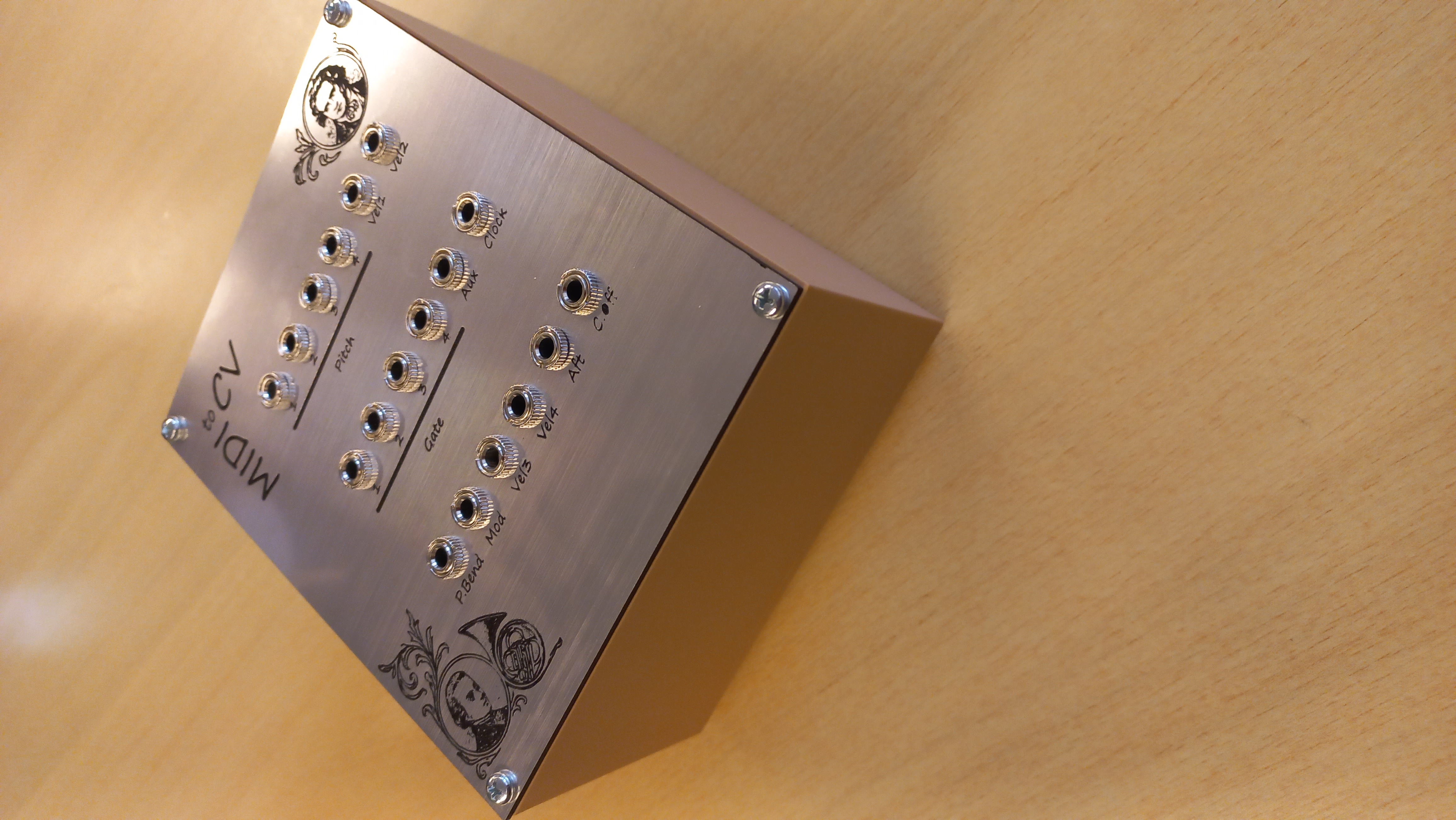 Midimuso CV-12 box and front panel (eurorack)
