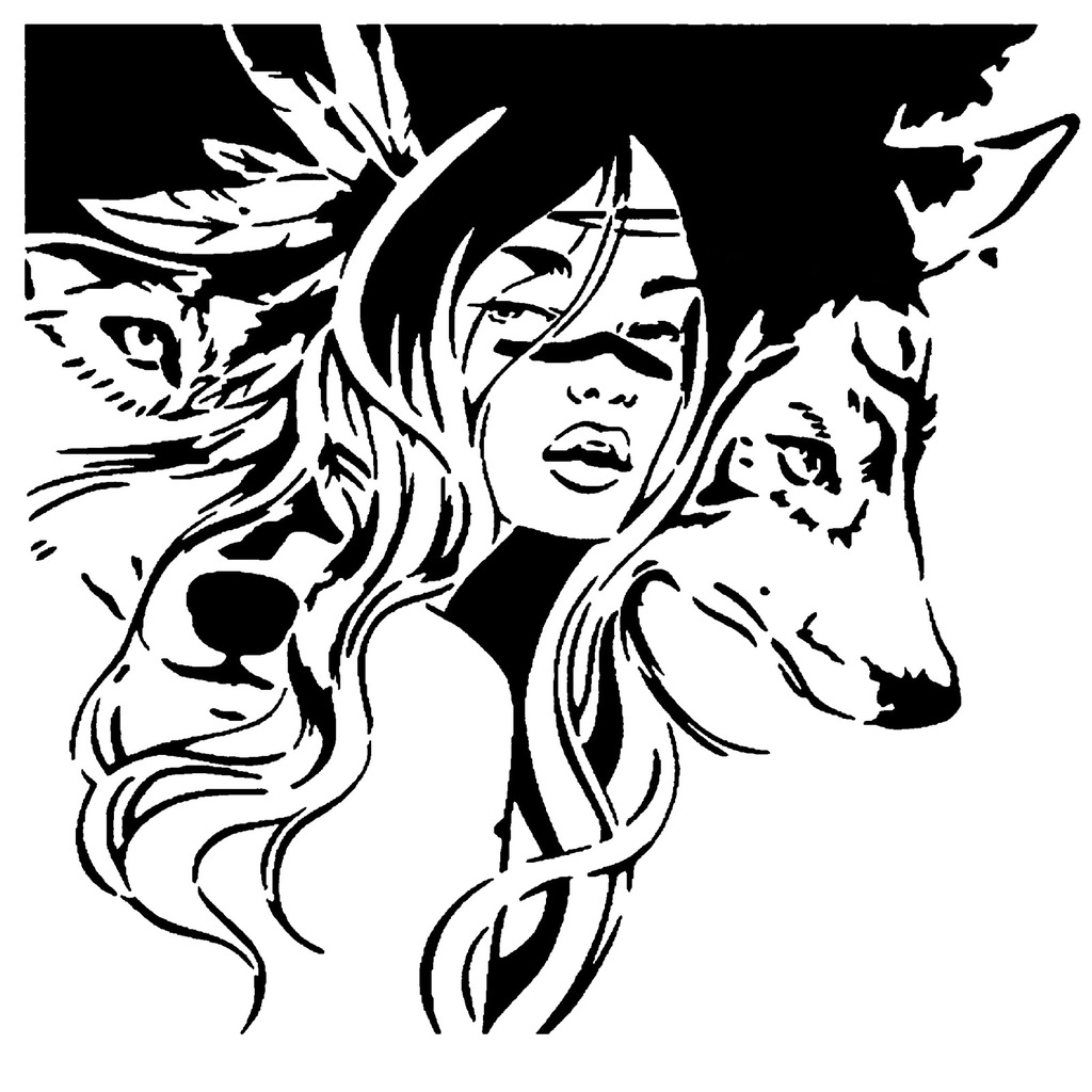 Wolf Maiden stencil 2