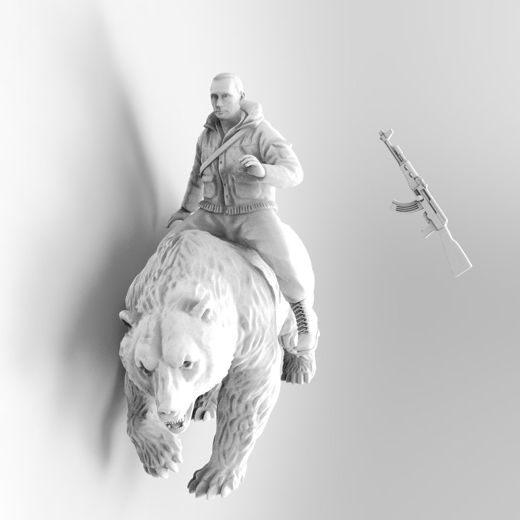Vladimir Putin on a Bear