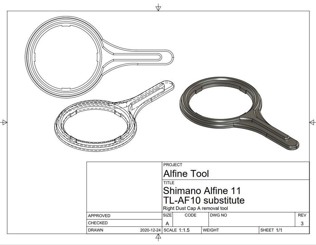 Shimano Alfine 11 Right Dust Cap A tool (TL-AF10)