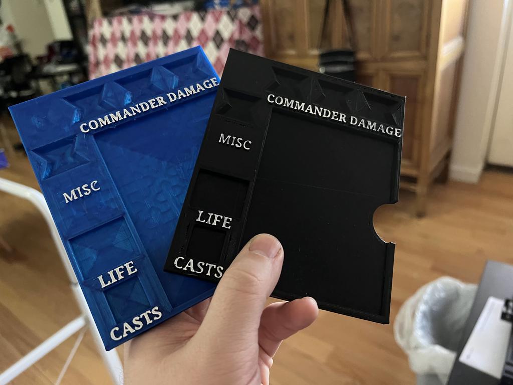 EDH Commander zone tray with more printable text.