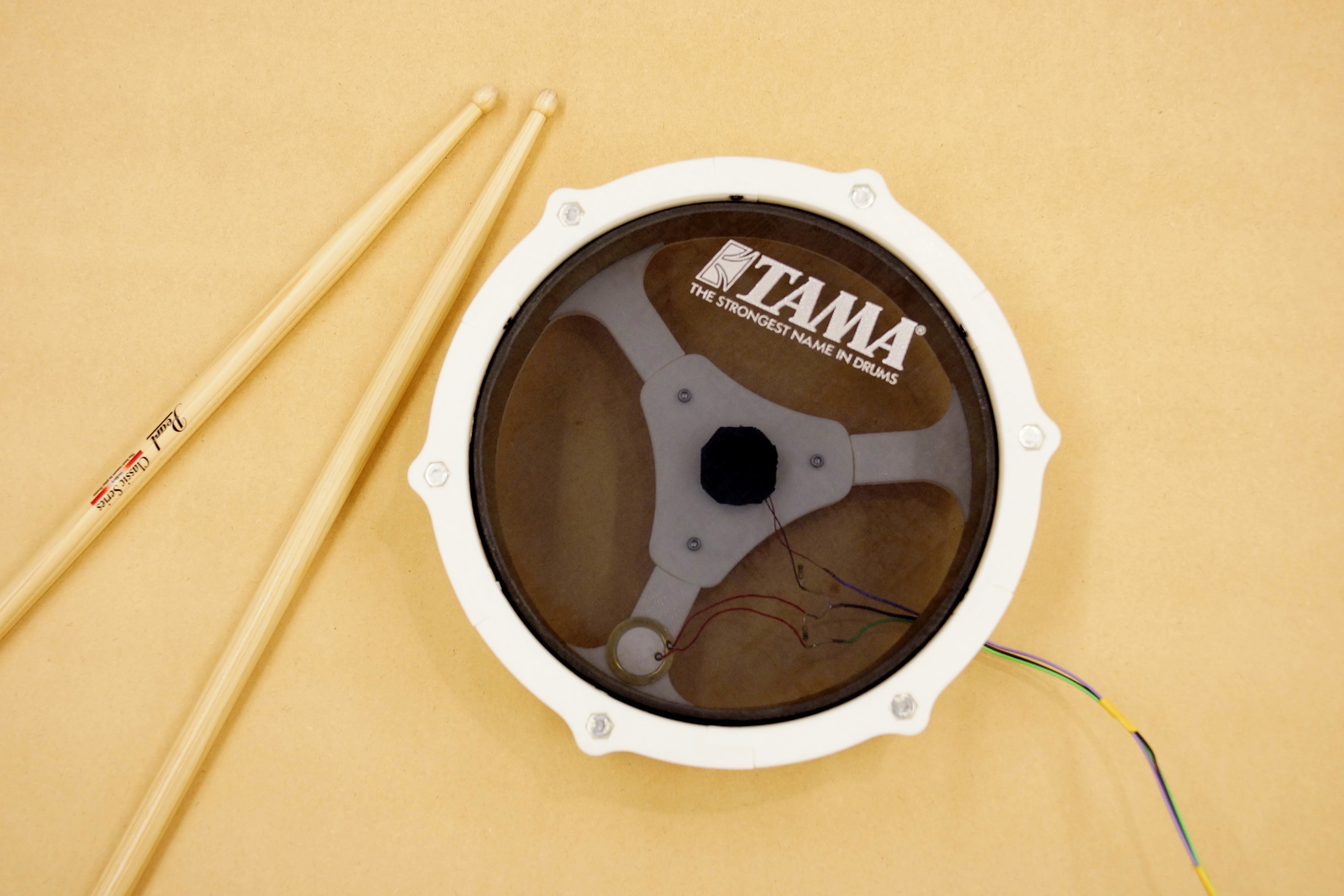 8 inch e-drum pad with small 3d printer