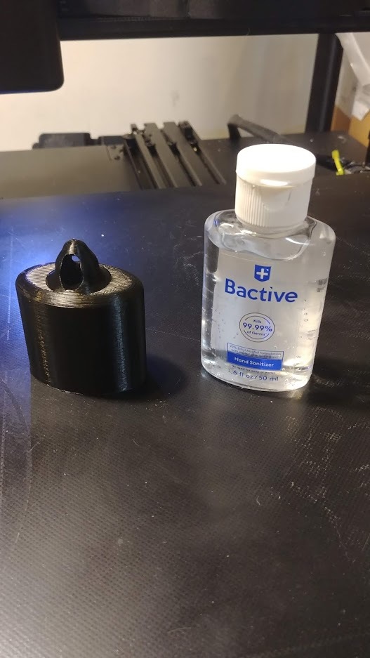 Keychain holder for Bactive 1.6oz hand sanitizer